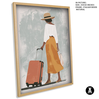 Artwork in Natural Wood Frame