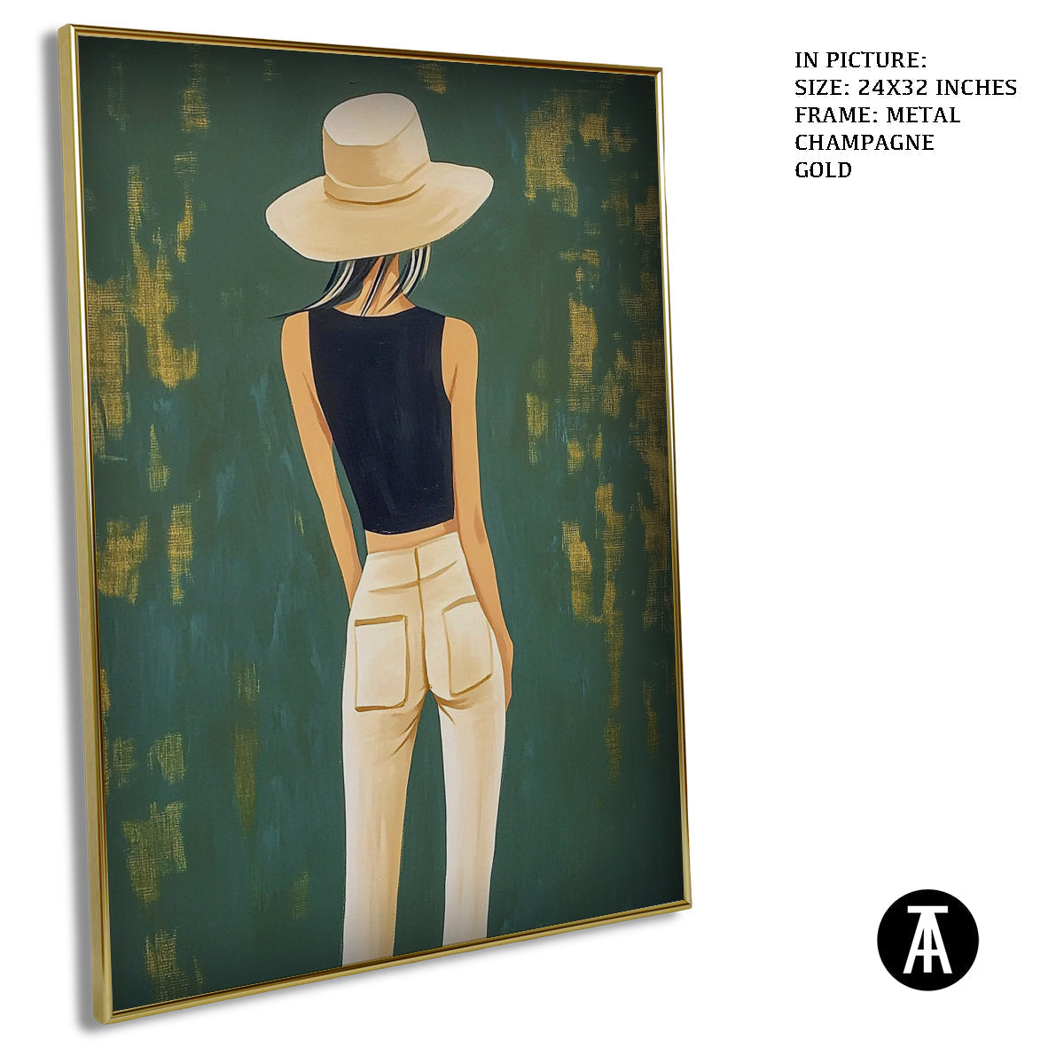 Artwork in Light Brown Frame