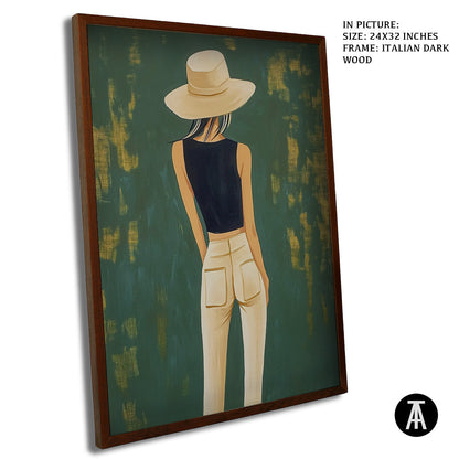 Artwork in Dark Wood Frame