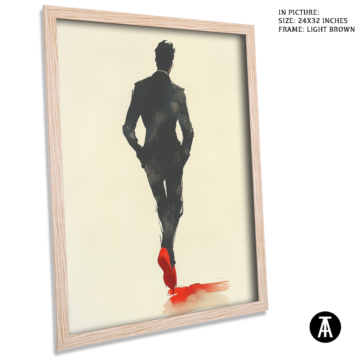 Artwork in Dark Brown Frame