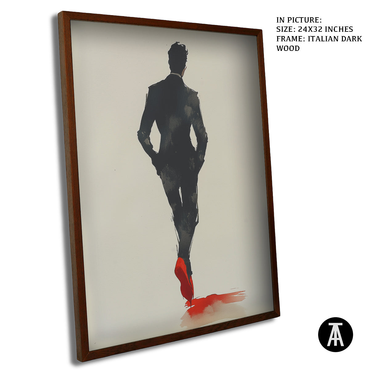 Artwork in Dark Wood Frame