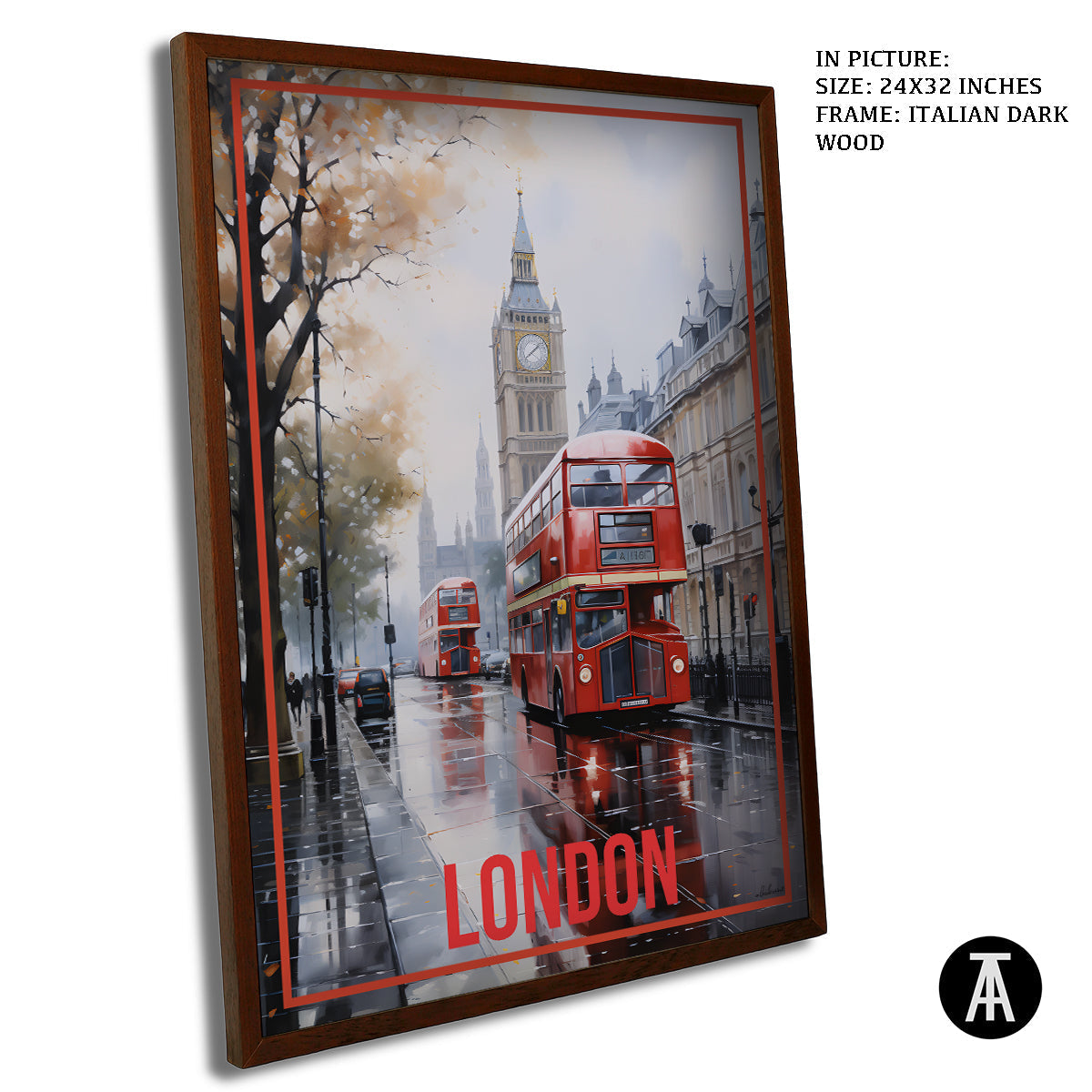 Sample Artwork in Italian Wood Framing Dark