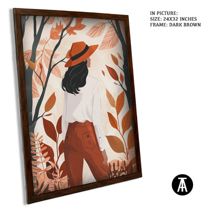 Artwork in Dark Brown Frame