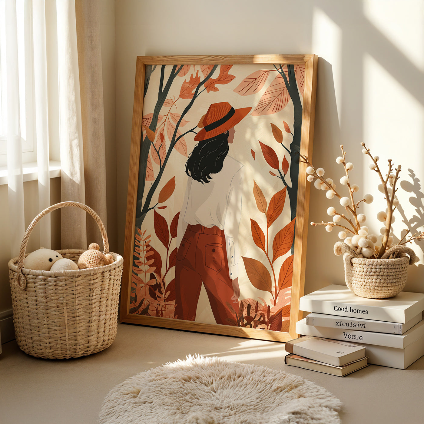 Boho Art Painting in a Lifestyle Setting
