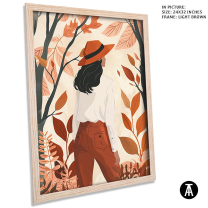 Artwork in Light Brown Frame