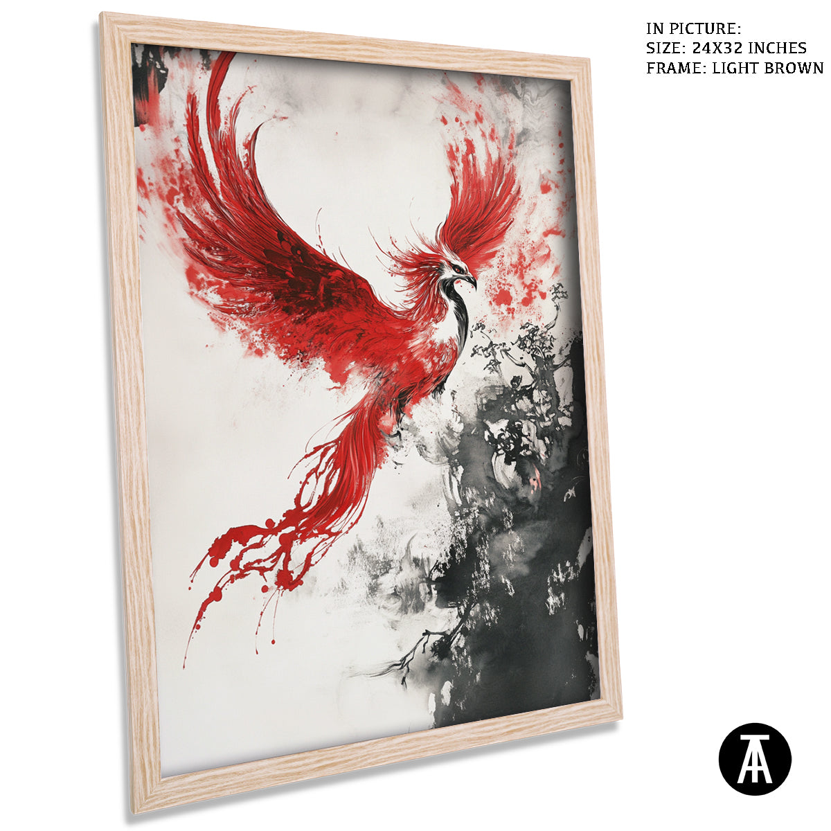 Artwork in Dark Brown Frame
