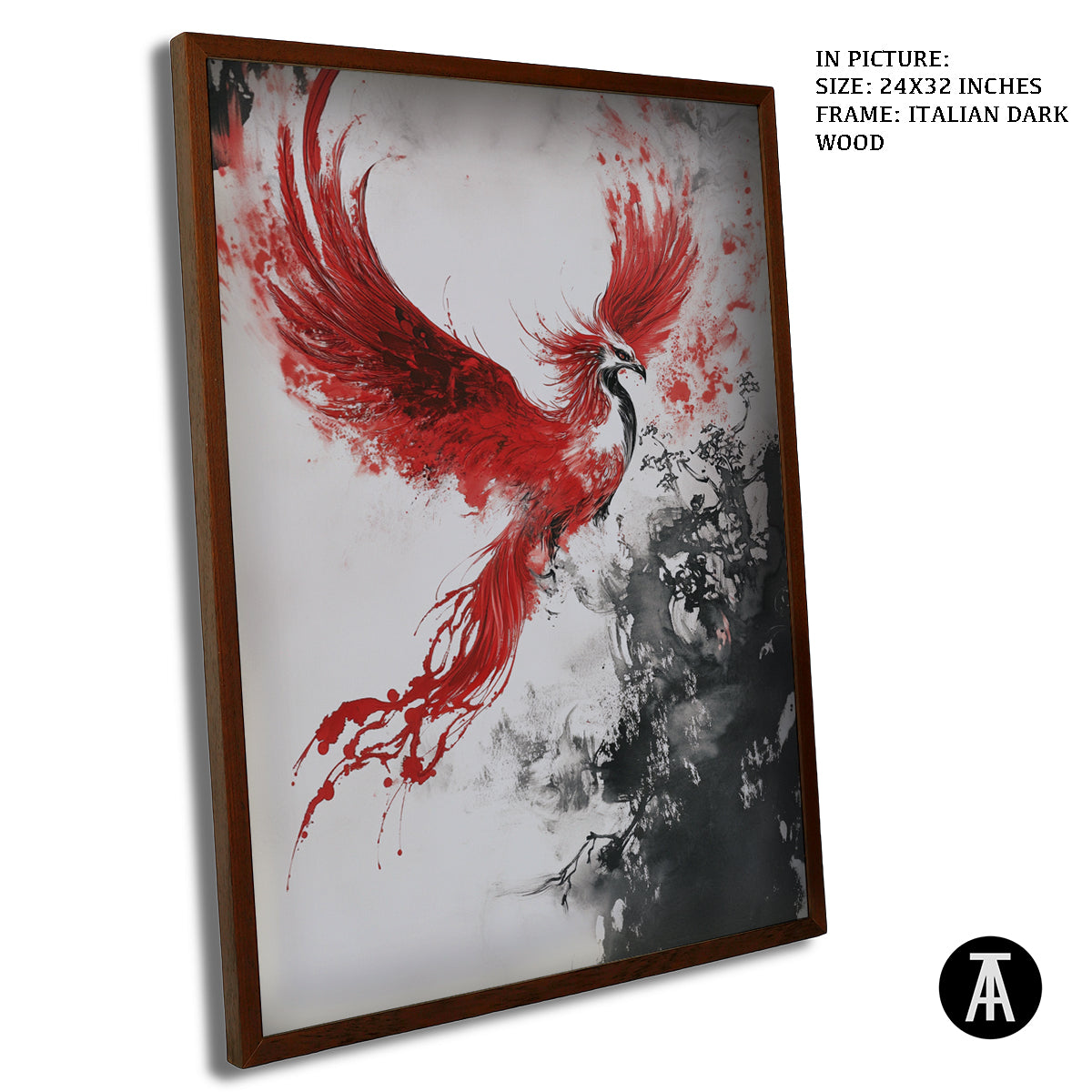 Artwork in Dark Wood Frame