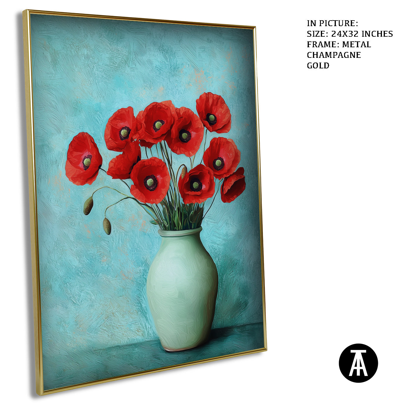 Artwork in Light Brown Frame