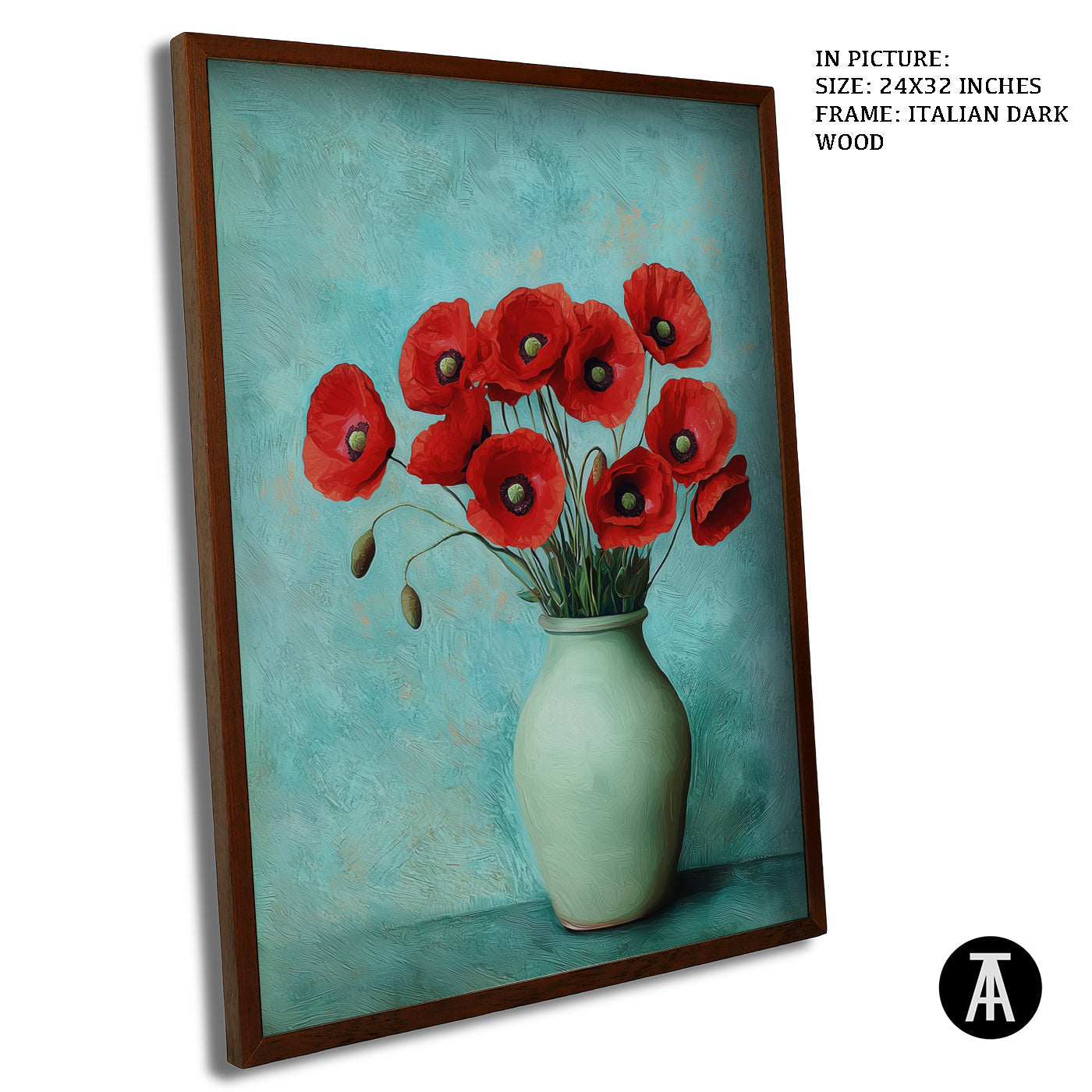 Artwork in Dark Wood Frame