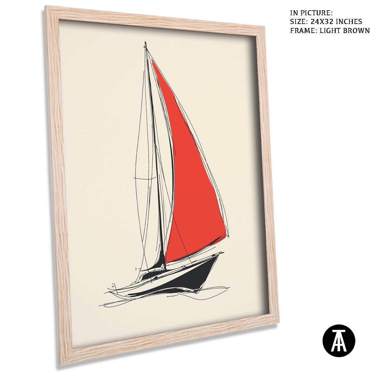 Artwork in Dark Brown Frame