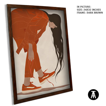 Artwork in Dark Brown Frame