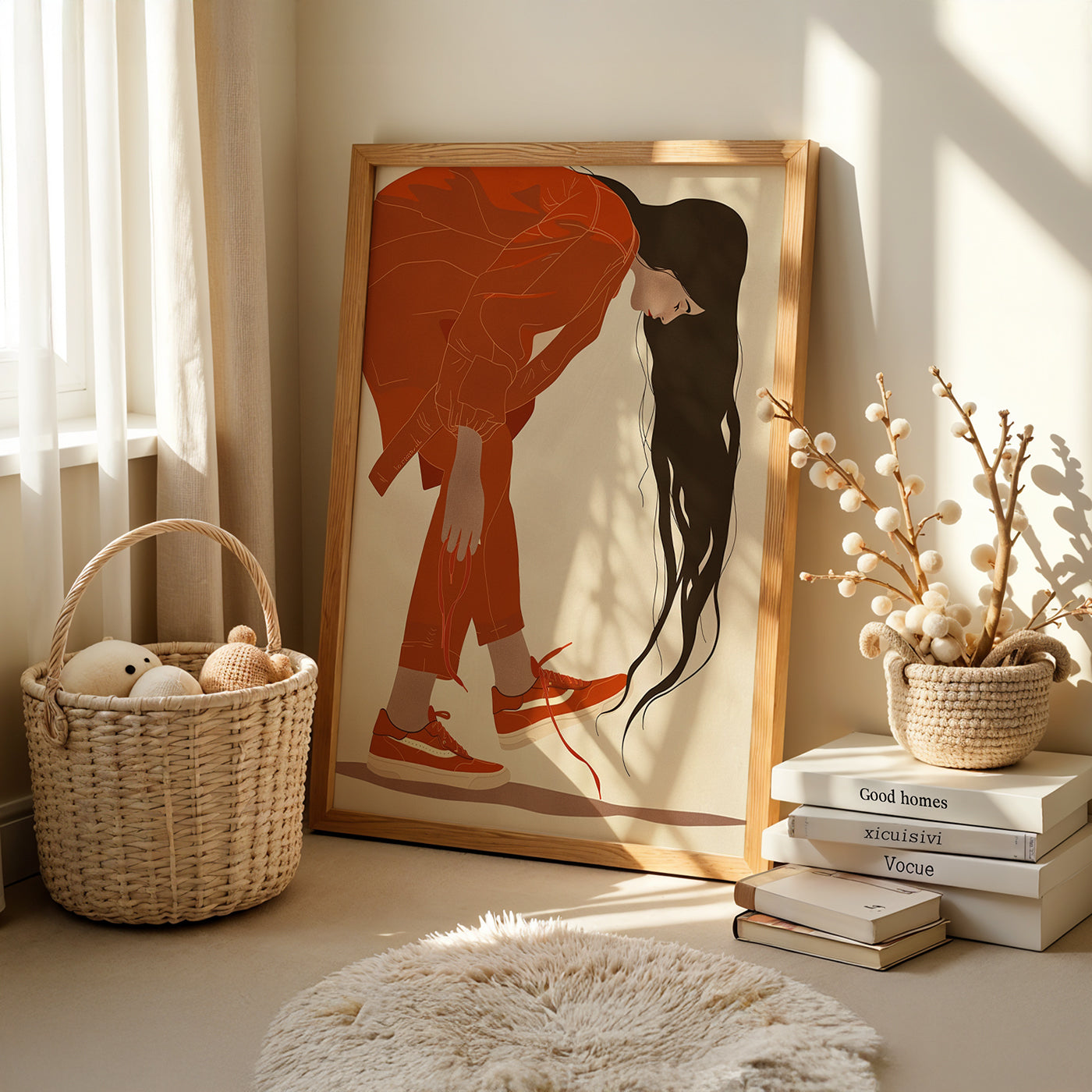Boho Art Painting in a Lifestyle Setting