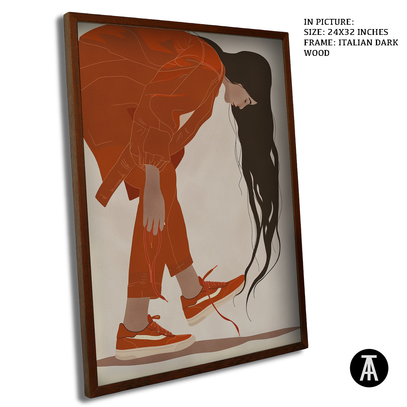 Artwork in Dark Wood Frame