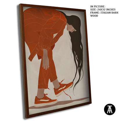 Artwork in Dark Wood Frame