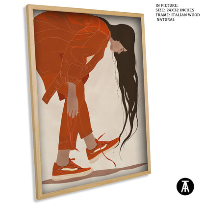 Artwork in Natural Wood Frame