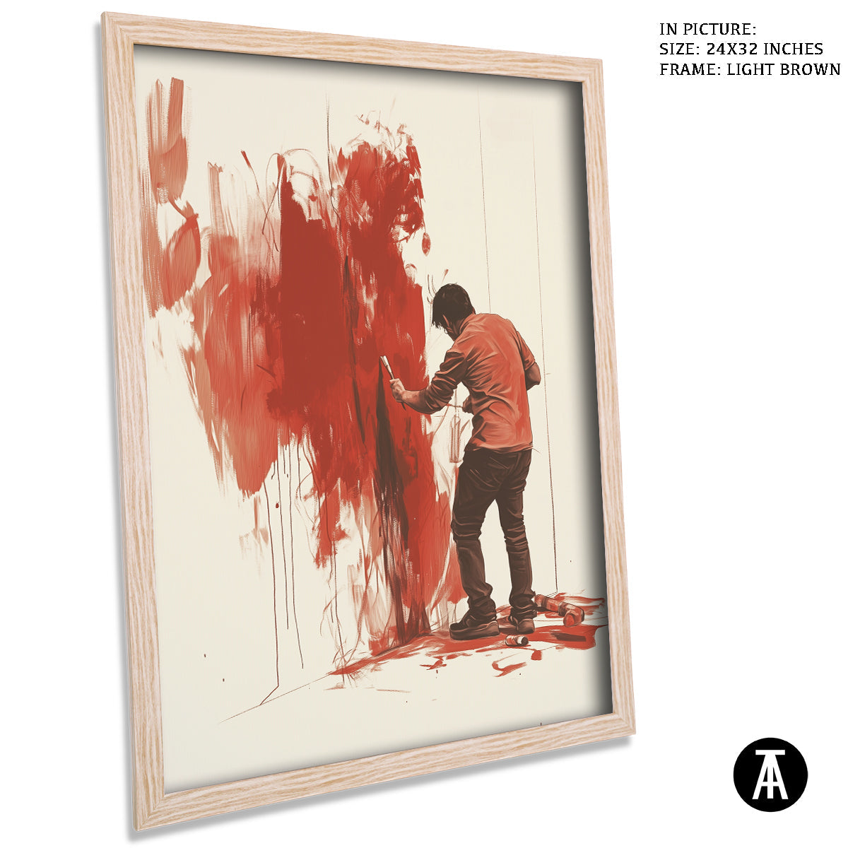 Artwork in Dark Brown Frame
