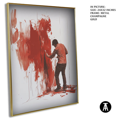 Artwork in Light Brown Frame