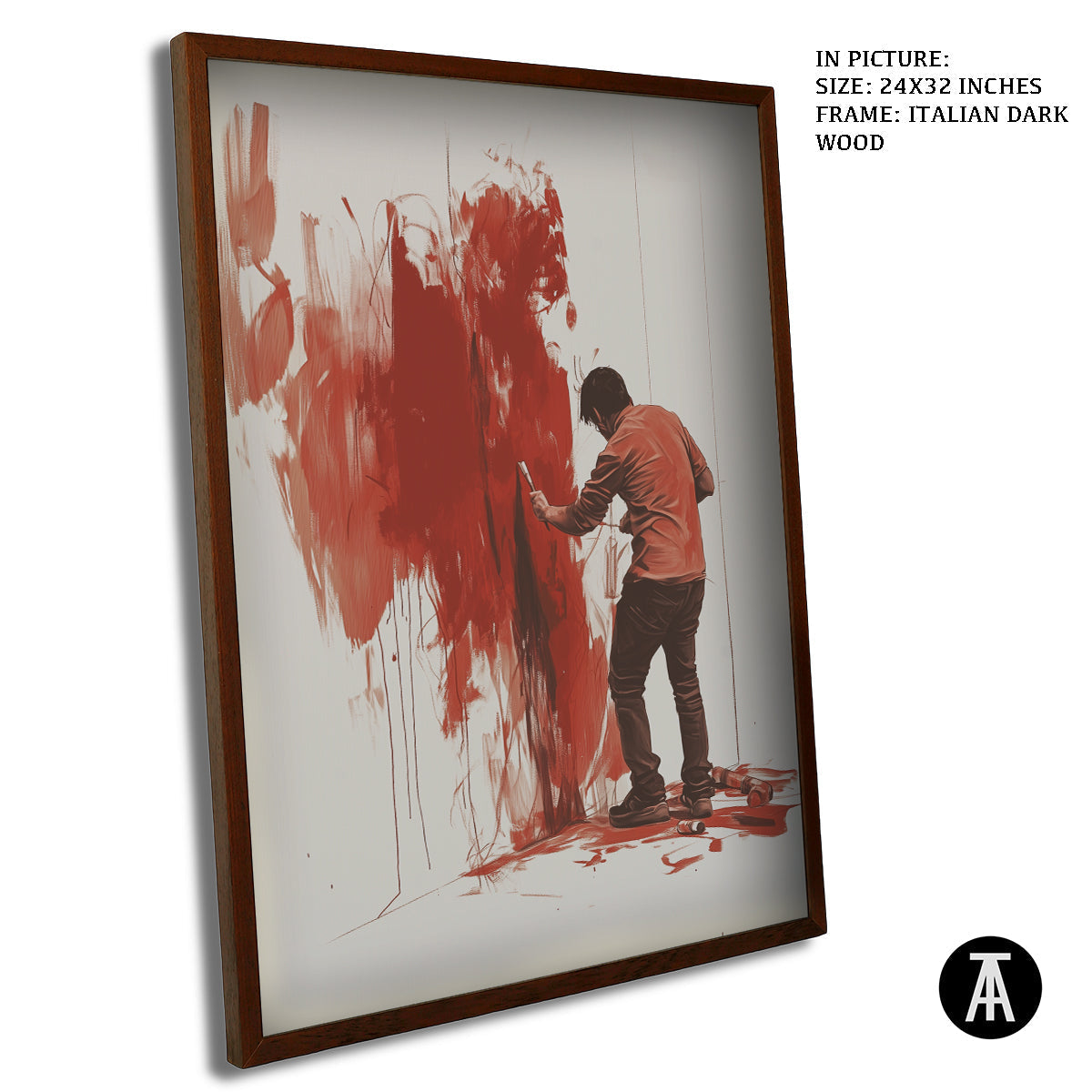 Artwork in Dark Wood Frame