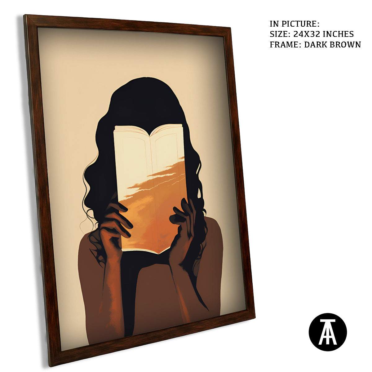 Sample Artwork in Dark Brown Frame