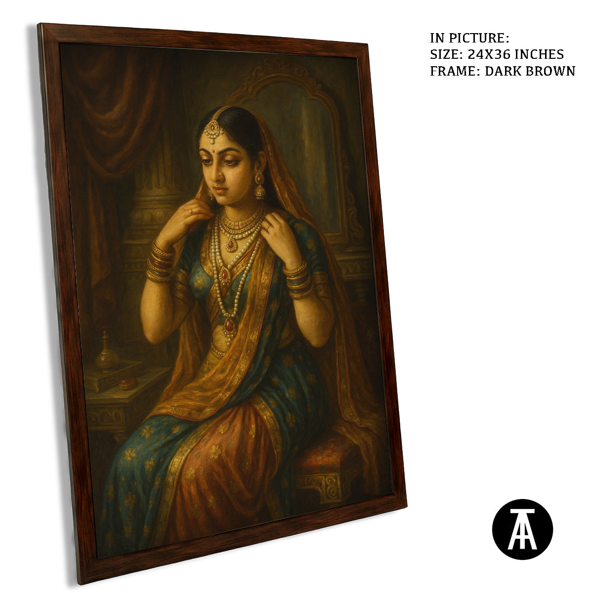 Artwork in Dark Brown Frame