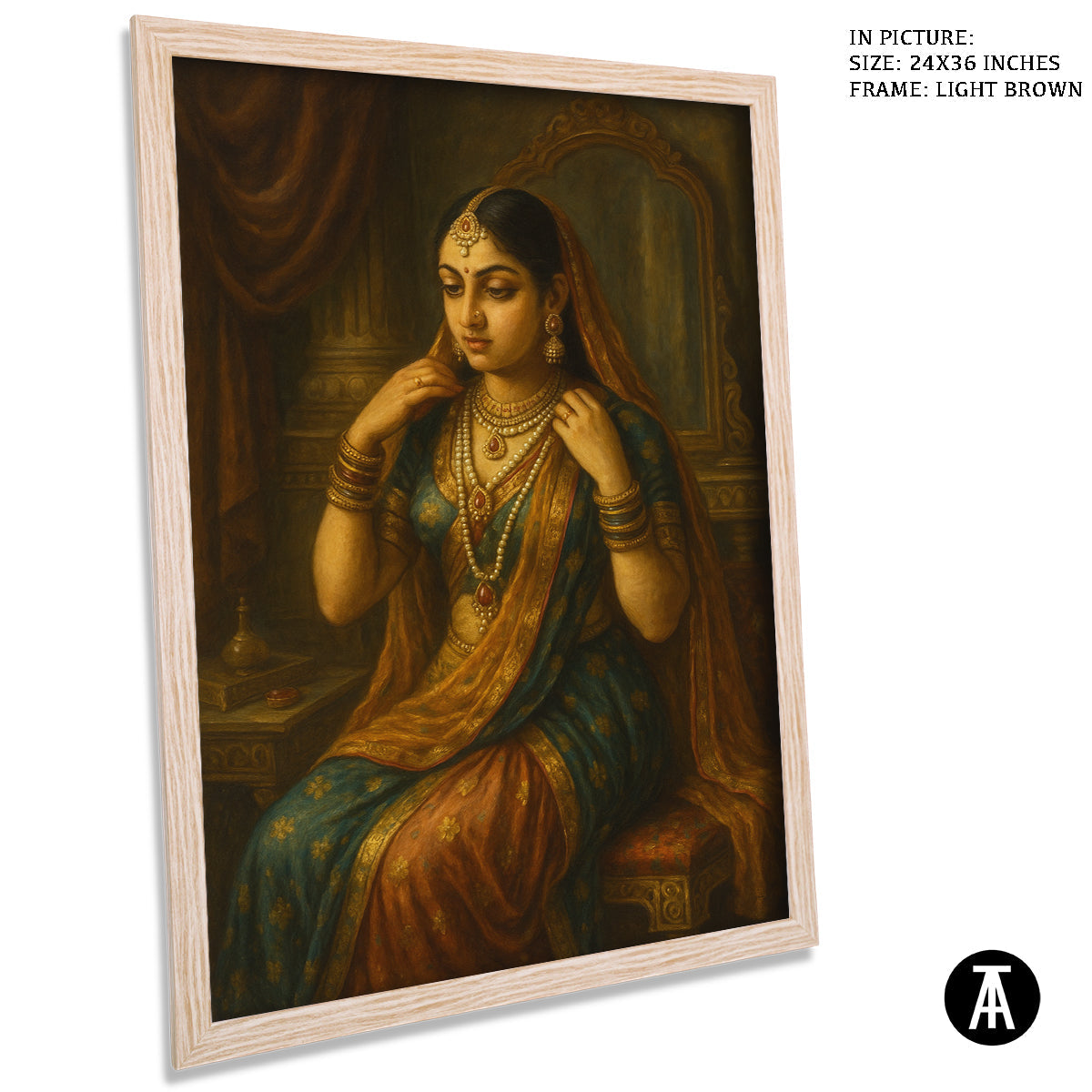 Artwork in Light Brown Frame