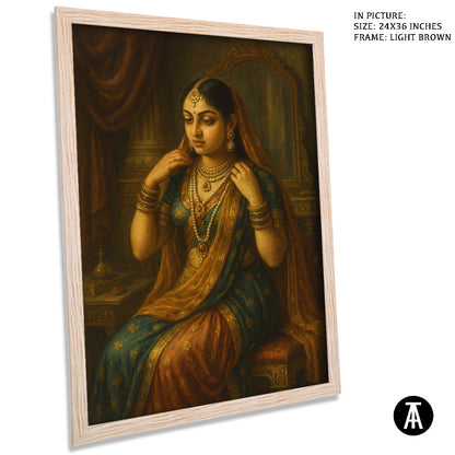 Artwork in Light Brown Frame