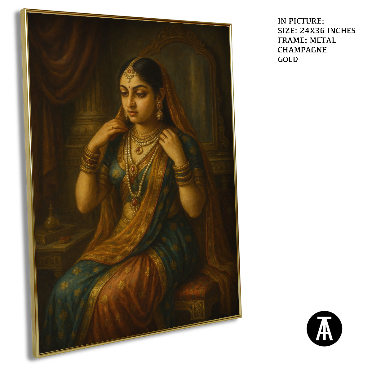 Artwork in Metal Champagne Gold Frame