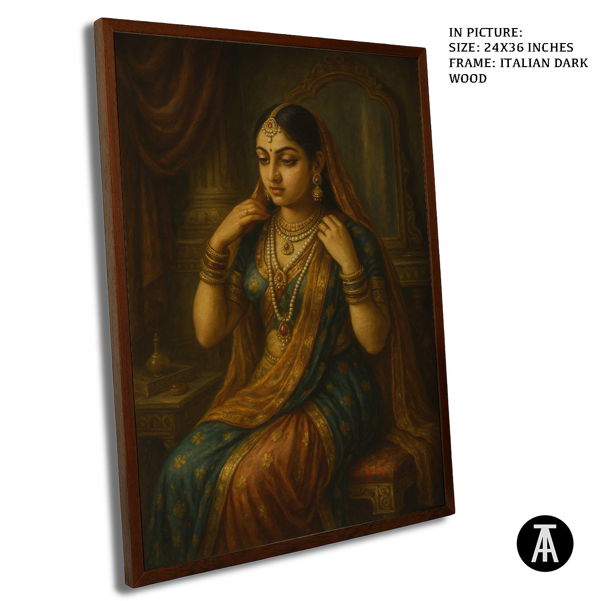 Artwork in Dark Wood Frame