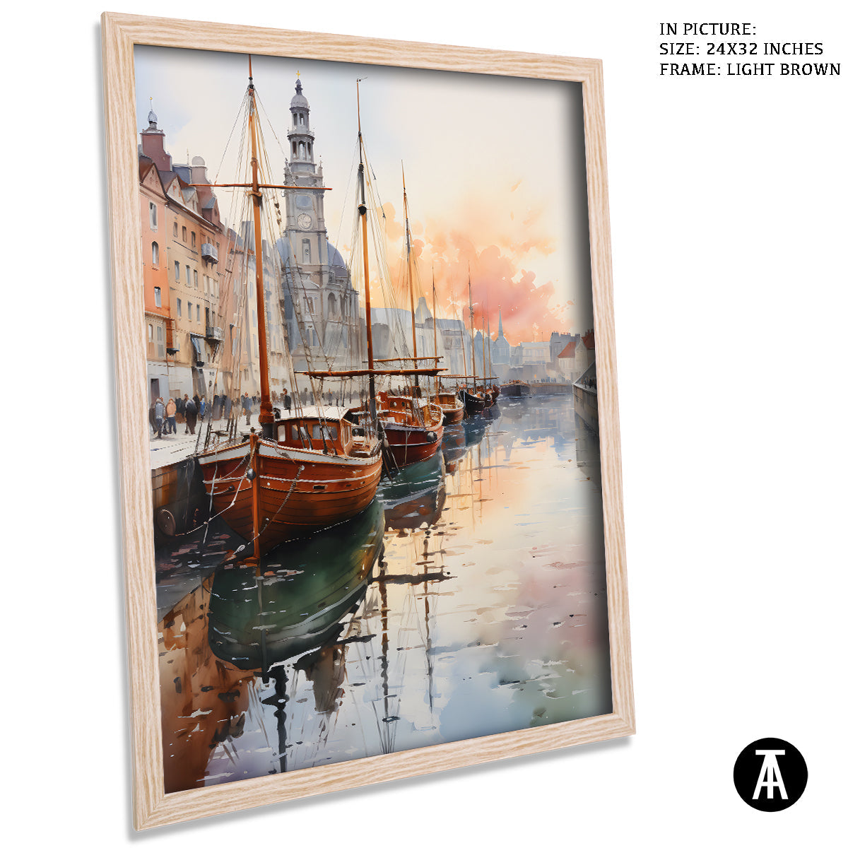 Sample Artwork in Light Brown Frame