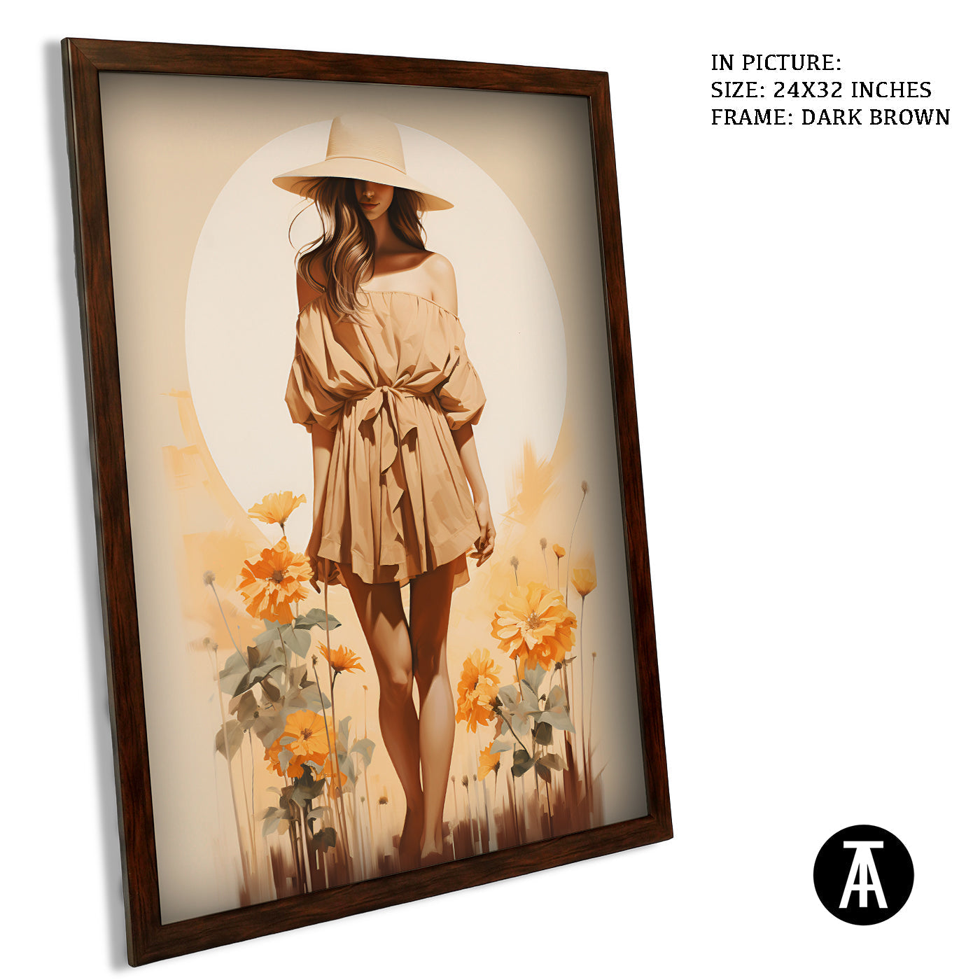 Artwork in Metal Champagne Gold Frame