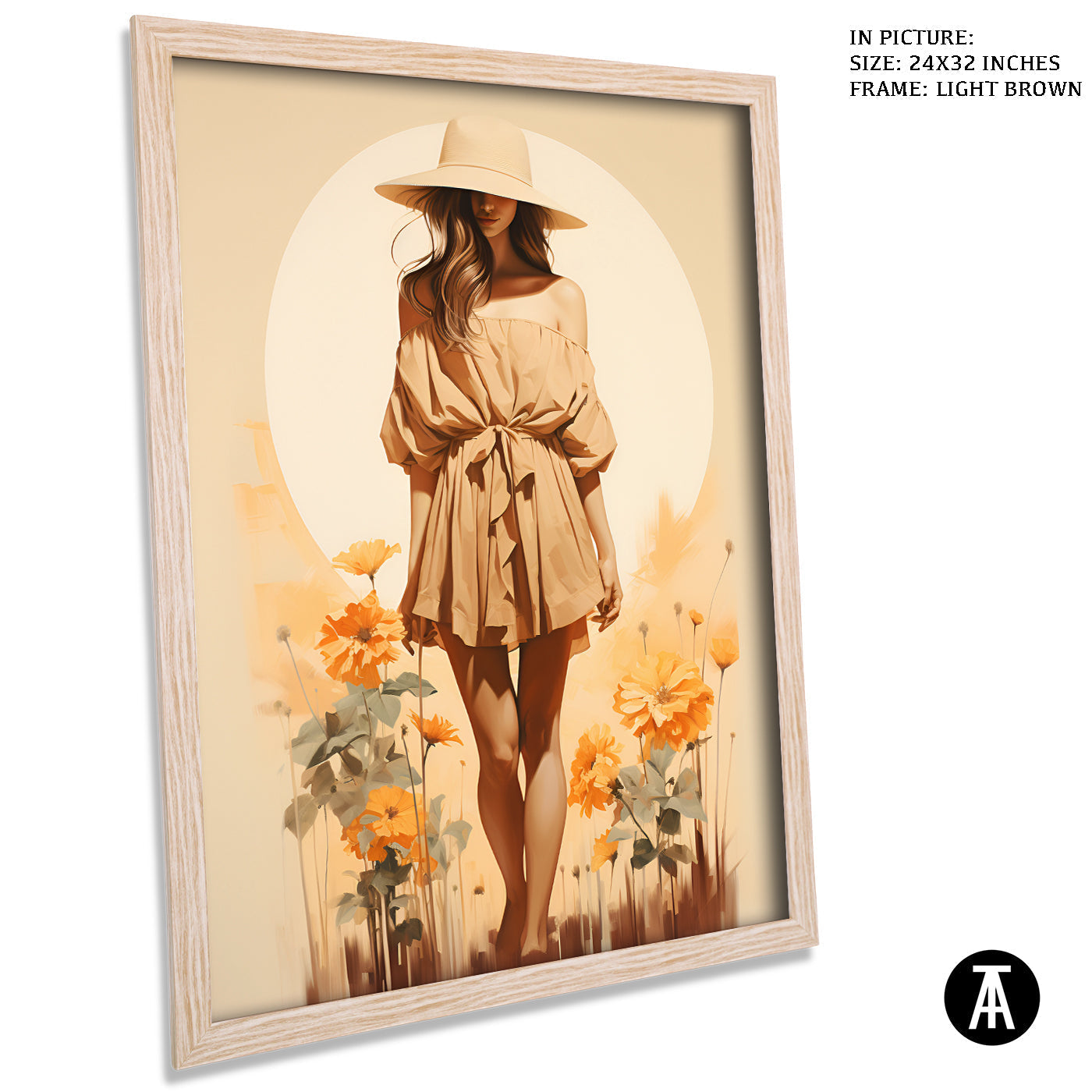 Artwork in Dark Brown Frame