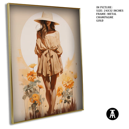 Artwork in Light Brown Frame