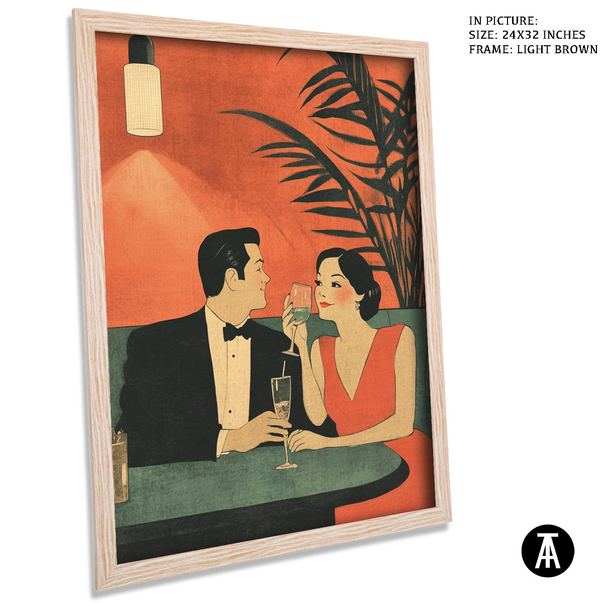 Artwork in Dark Brown Frame