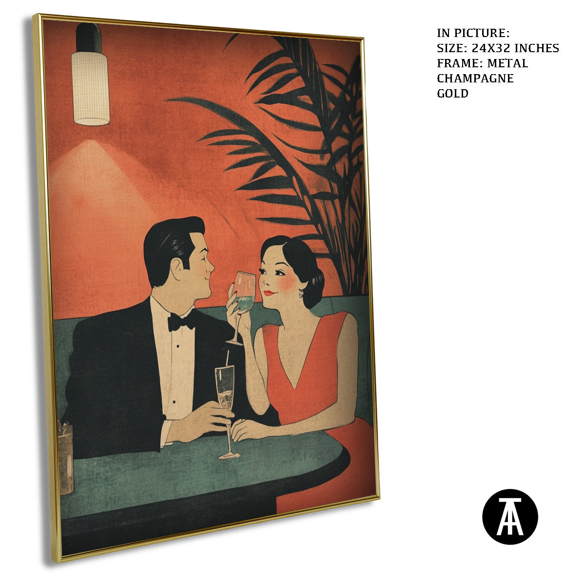 Artwork in Light Brown Frame