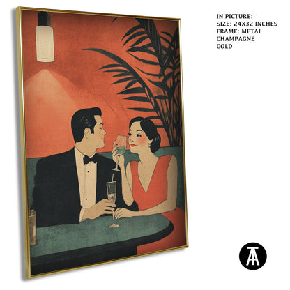 Artwork in Light Brown Frame