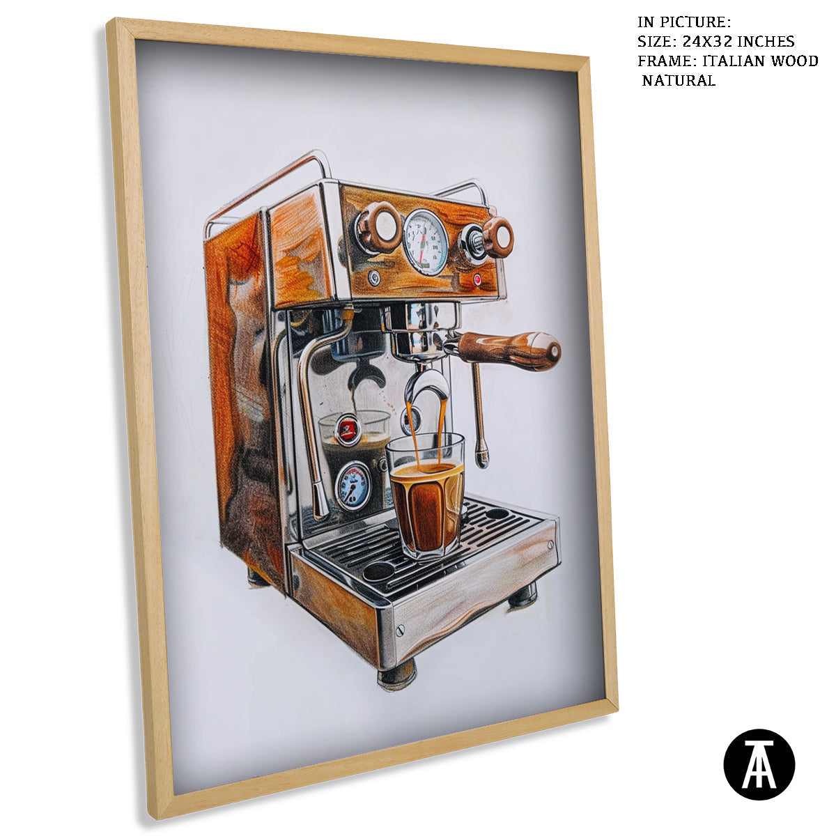 Sample Artwork in Italian Wood Framing Natural