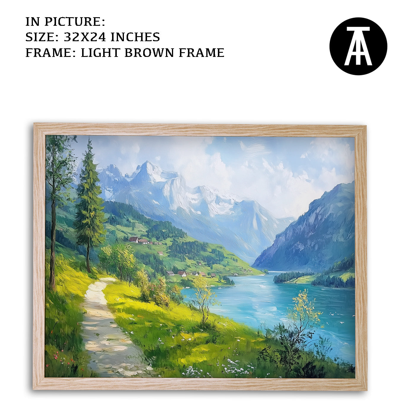 Artwork in Dark Brown Frame