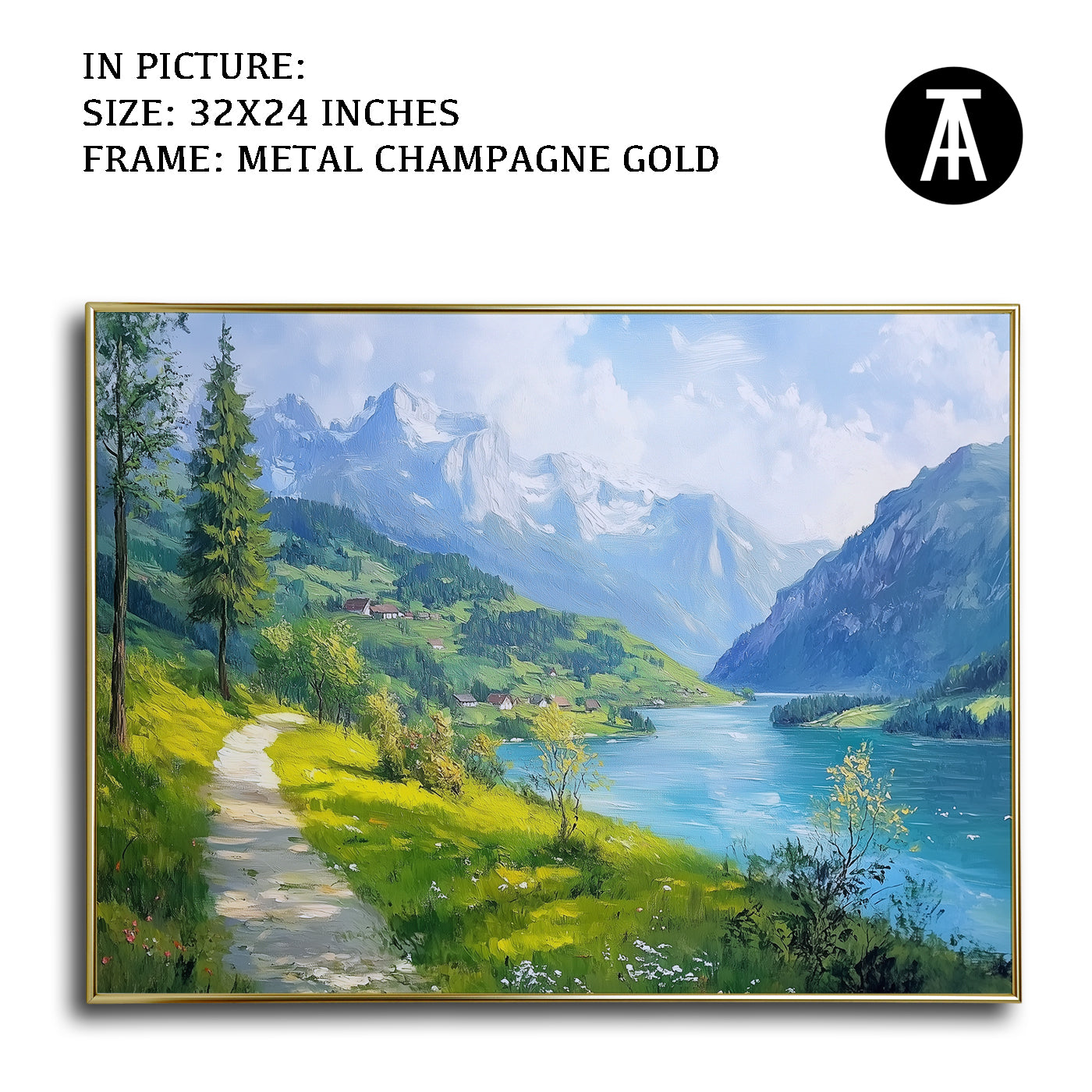 Artwork in Light Brown Frame