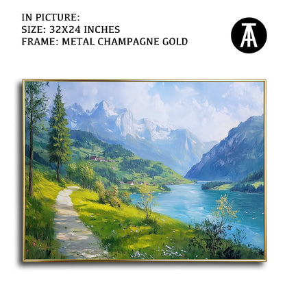 Artwork in Light Brown Frame