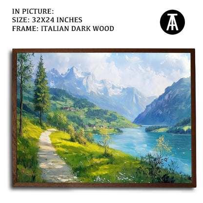 Artwork in Dark Wood Frame