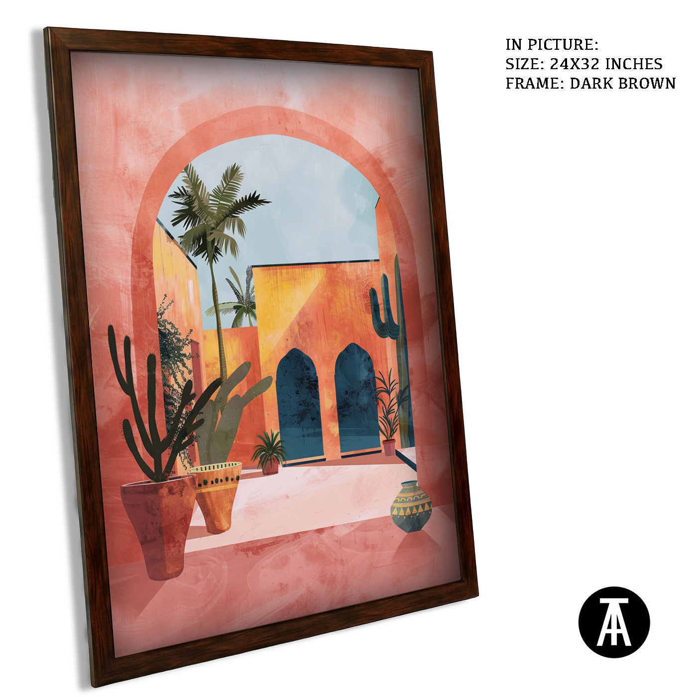 Artwork in Dark Brown Frame