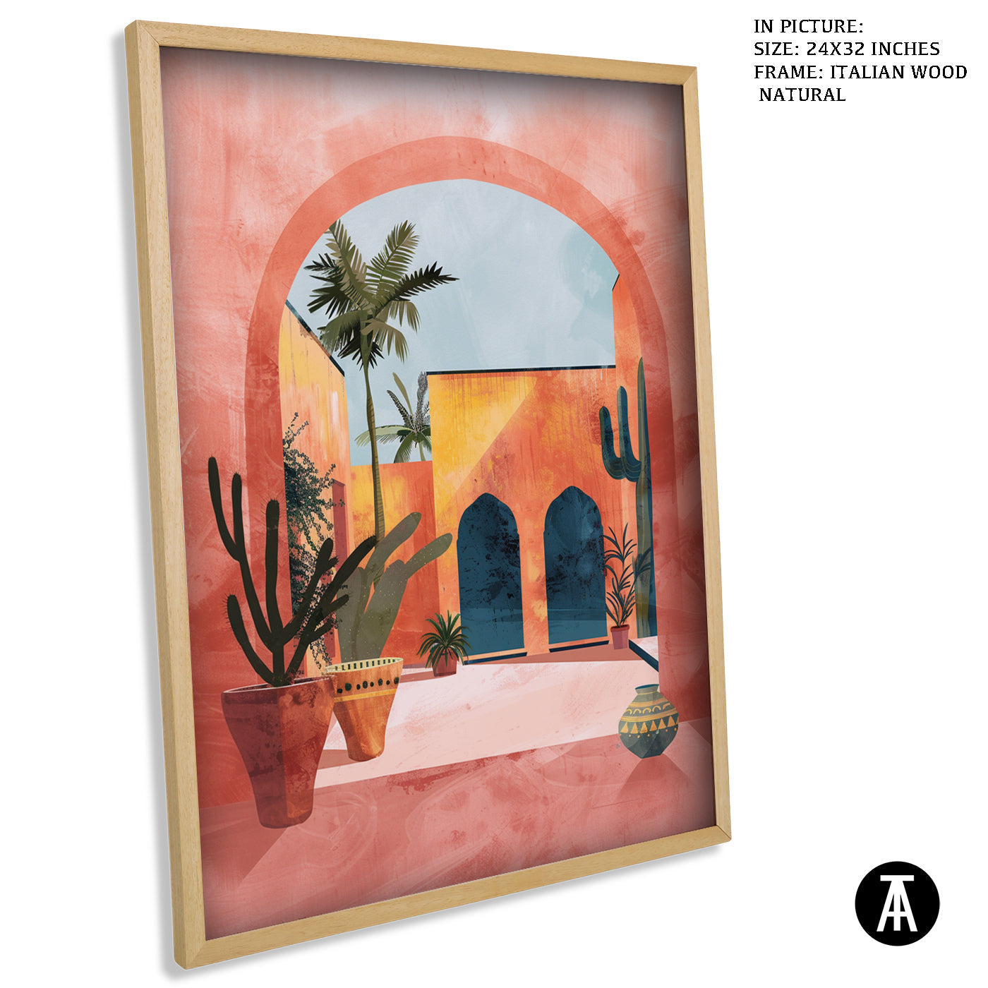 Artwork in Natural Wood Frame