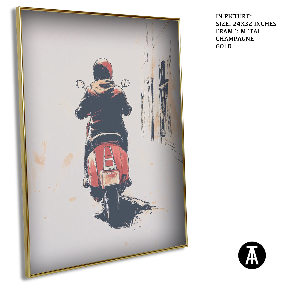Artwork in Light Brown Frame