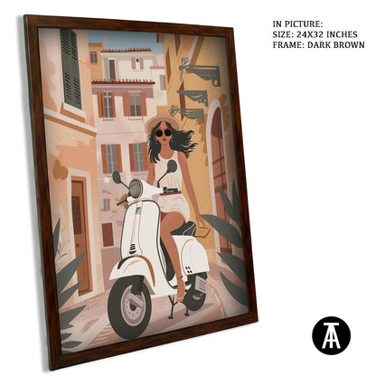 Artwork in Dark Brown Frame