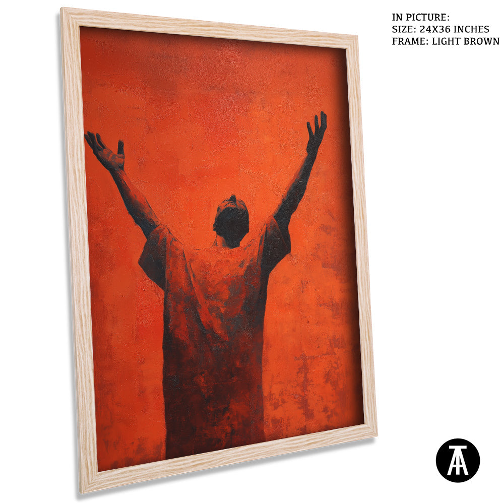 Artwork in Light Brown Frame
