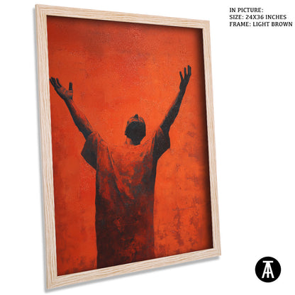 Artwork in Light Brown Frame