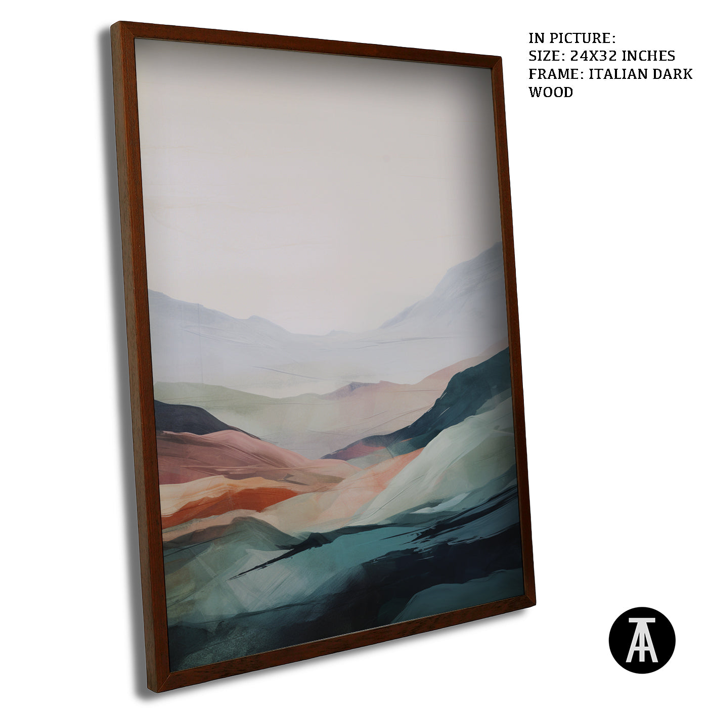 Artwork in Dark Wood Frame