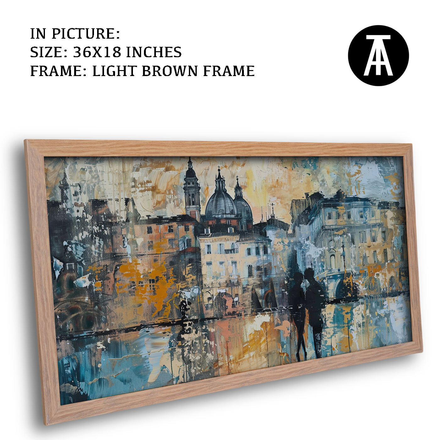 Artwork in Dark Brown Frame