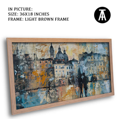Artwork in Dark Brown Frame