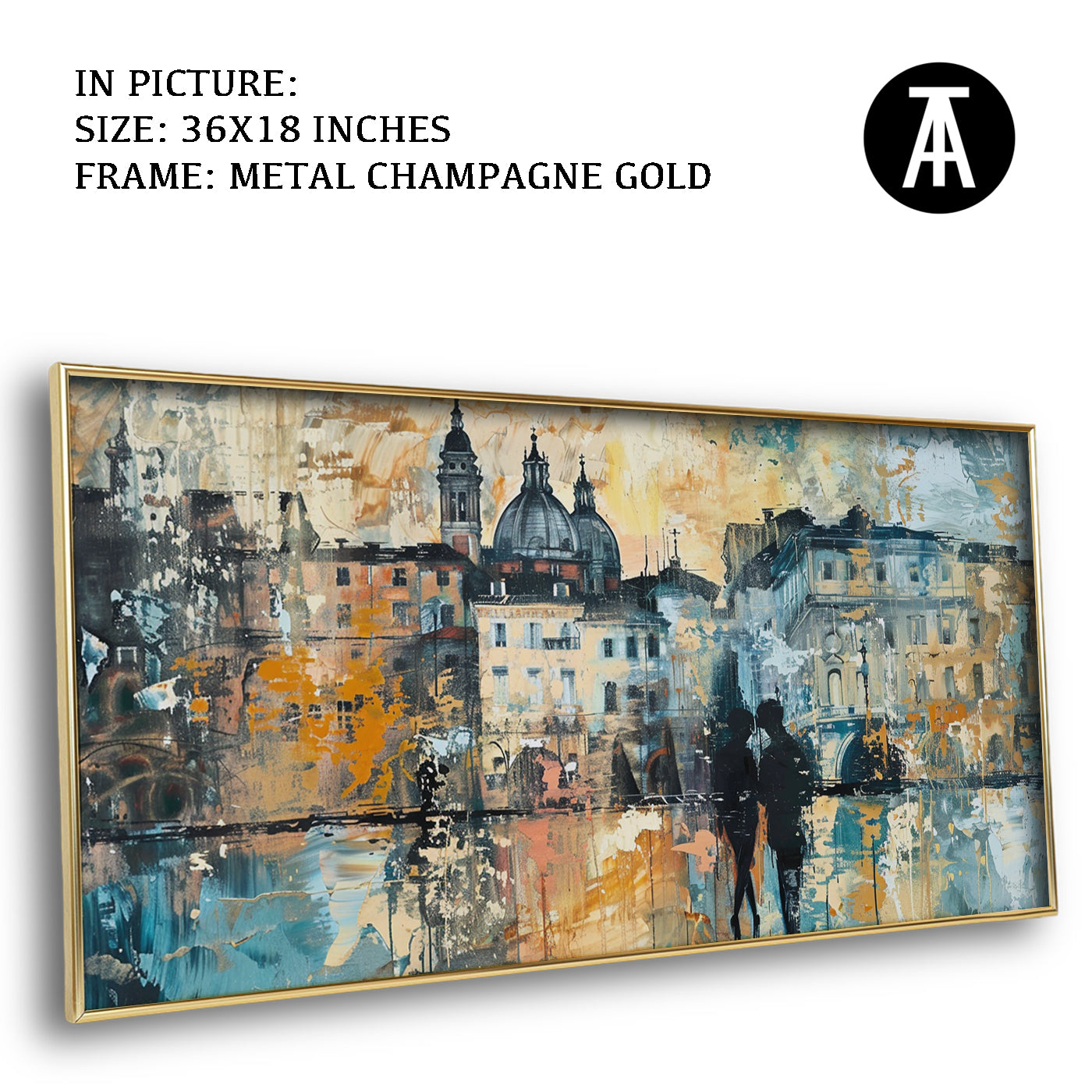 Artwork in Light Brown Frame